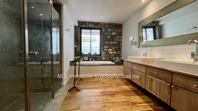 Luxurious beachfront house with private pool in Pointe aux Canonniers