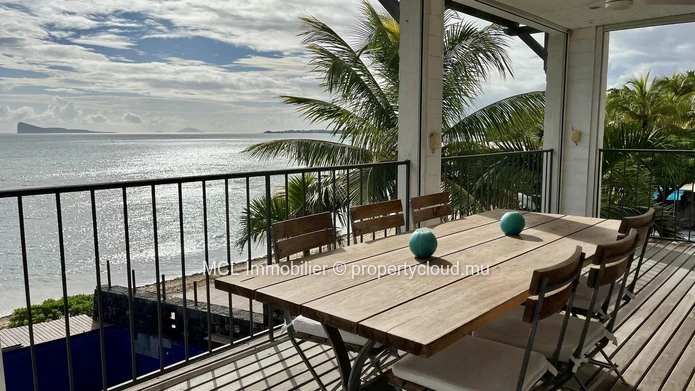 Luxurious beachfront house with private pool in Pointe aux Canonniers